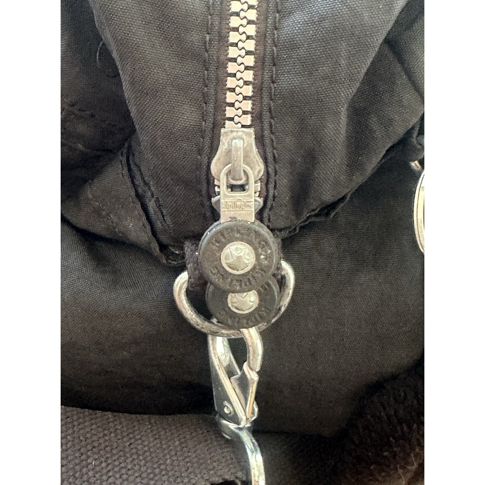 Kipling black nylon crossbody shoulder bag multi-pocket organizer monkey charm - Picture 6 of 15